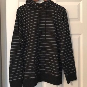 Ace hooded black/white stripe hooded sweatshirt